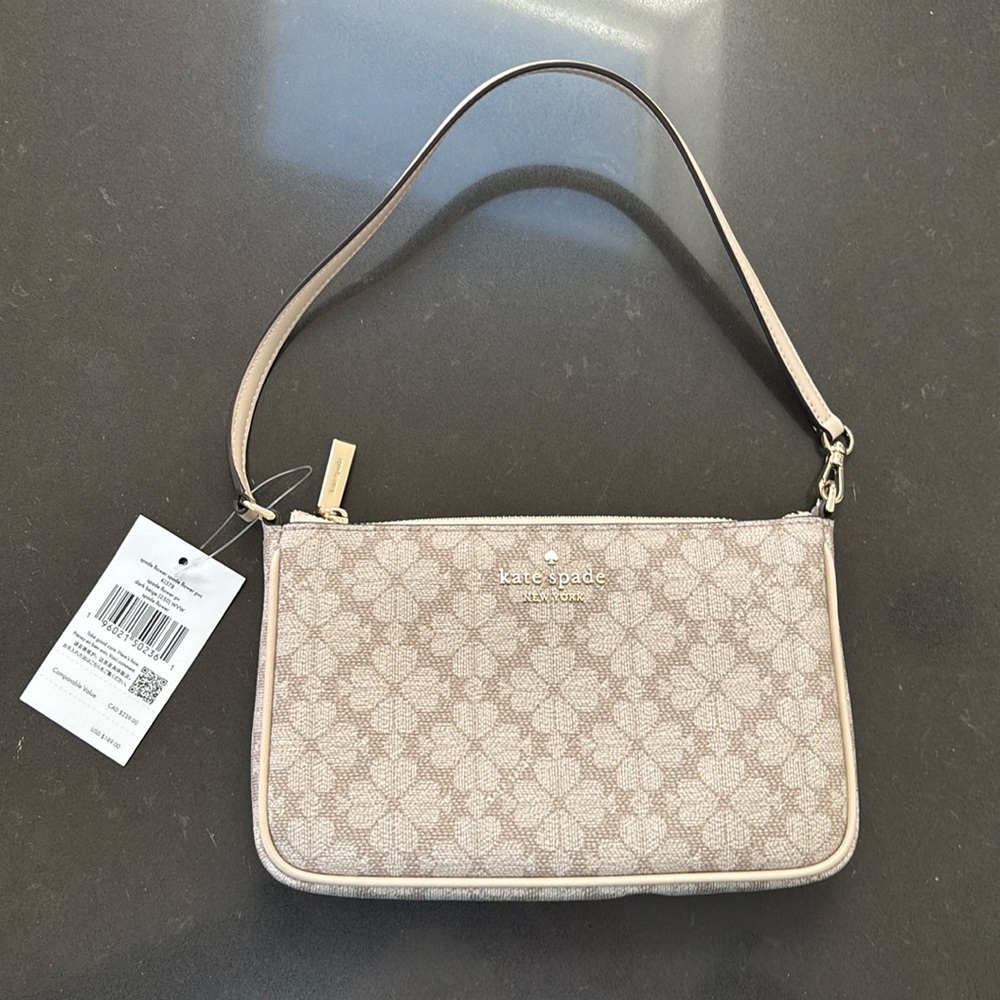 Kate ♠️ Spade Signature Spade Flower Convertible Wristlet dark beige